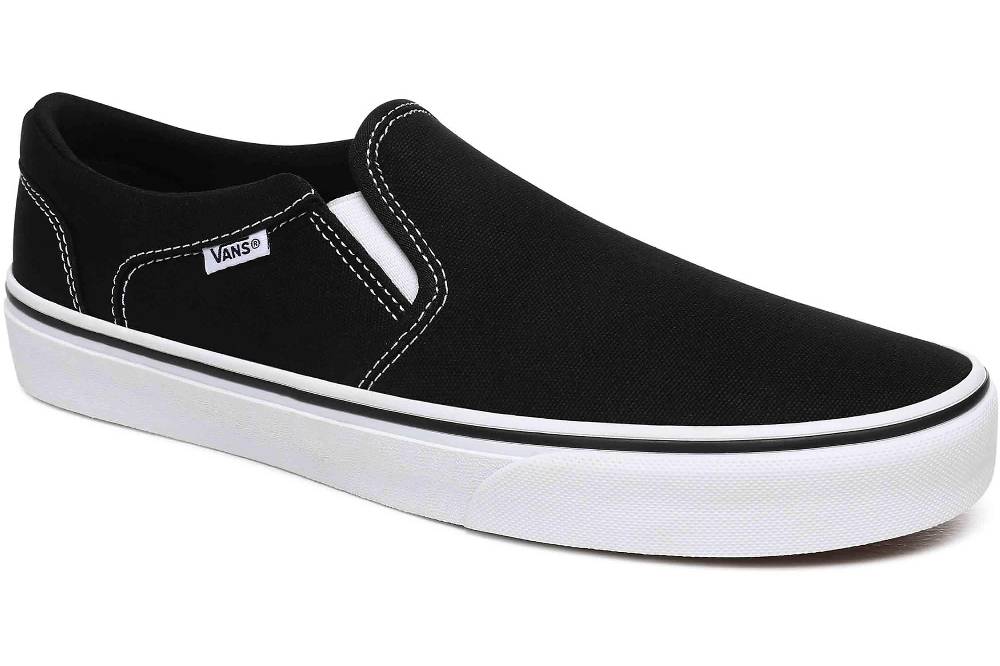 VANS MN Asher (Canvas)Blk/Wht Sneaker in Übergrößen Schwarz VN000SEQ1871 große Herrenschuhe Weihnachtsangebot