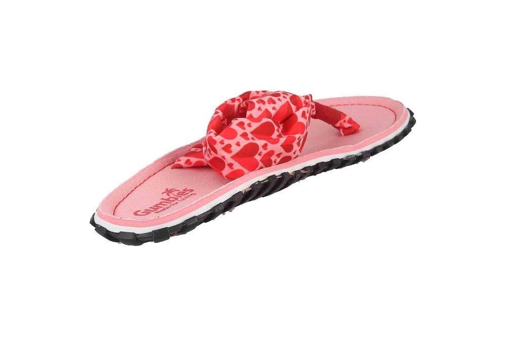 Gumbies Zehentrenner in Übergrößen Rosa 2609 Candy Hearts große Damenschuhe 2025