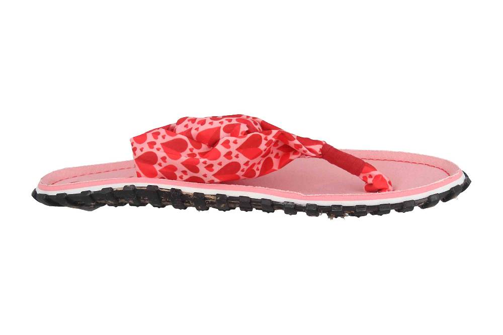 Gumbies Zehentrenner in Übergrößen Rosa 2609 Candy Hearts große Damenschuhe 2025