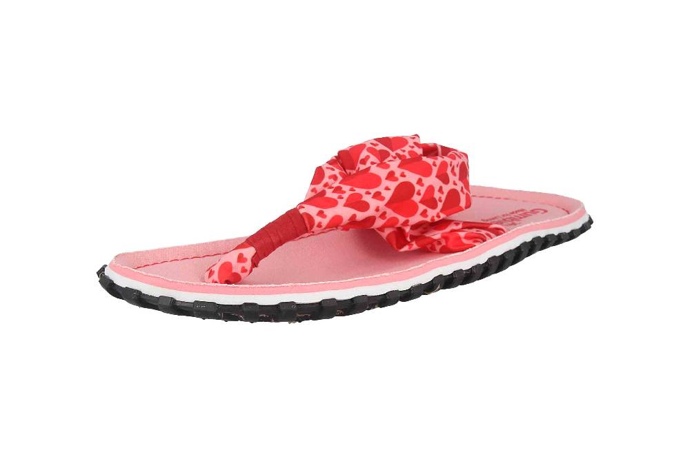 Gumbies Zehentrenner in Übergrößen Rosa 2609 Candy Hearts große Damenschuhe 2025