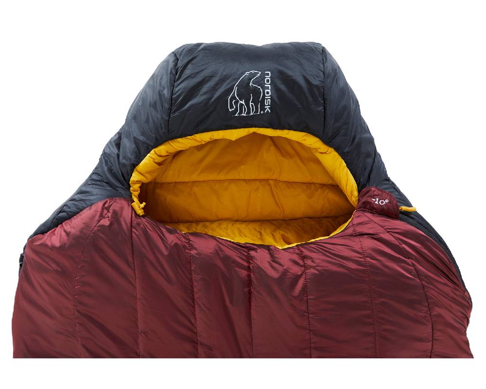 Nordisk Oscar -10° Mummy Kunstfaser Rio Red/ Mustard Yellow/ Black im Angebot