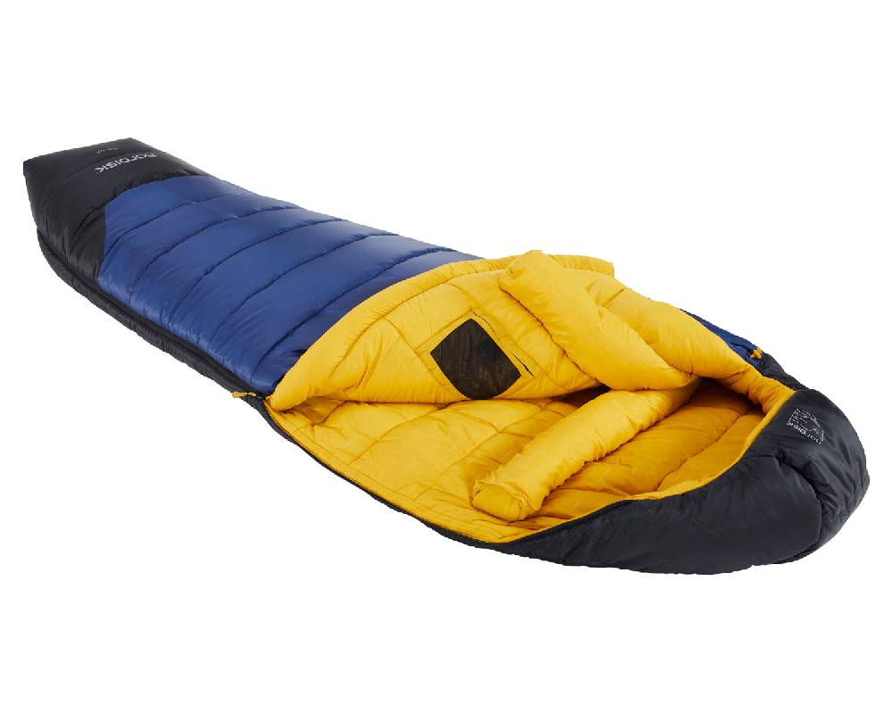 Nordisk Puk -10° Mummy| Kunstfaser True Navy/Mustard Yellow/Black Verkauf