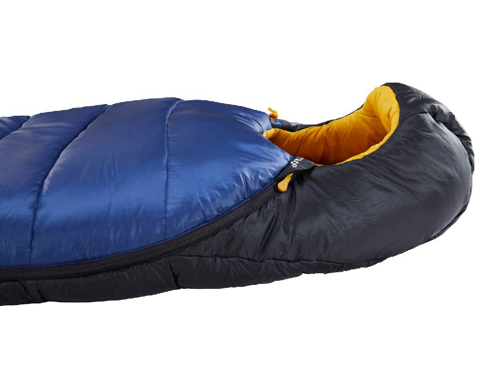 Nordisk Puk -10° Mummy| Kunstfaser True Navy/Mustard Yellow/Black Verkauf