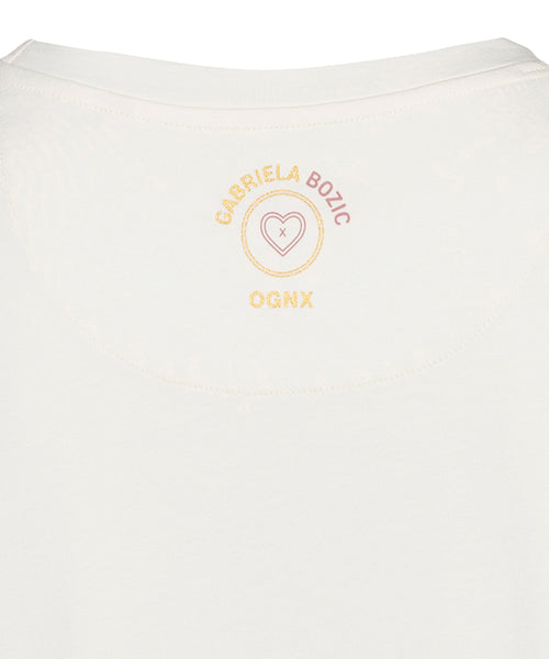 Ognx Yoga Boxy T-Shirt Spiritual Chakras by Gabriela Bozic Bio Baumwolle Tencel™ Sora - weiß Wochenangebot