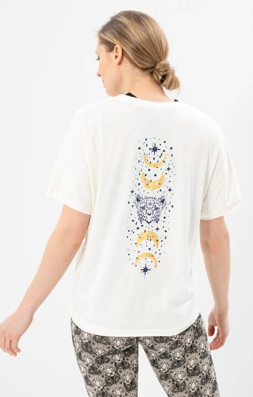 Ognx Yoga Boxy T-Shirt Moonlight Bio Baumwolle Tencel™ Sora - weiß Letzte 3 Tage