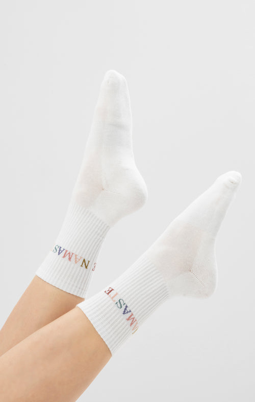Ognx Yoga Sportsocken Namaste Bio Baumwolle Ava - weiß Letzter Tag