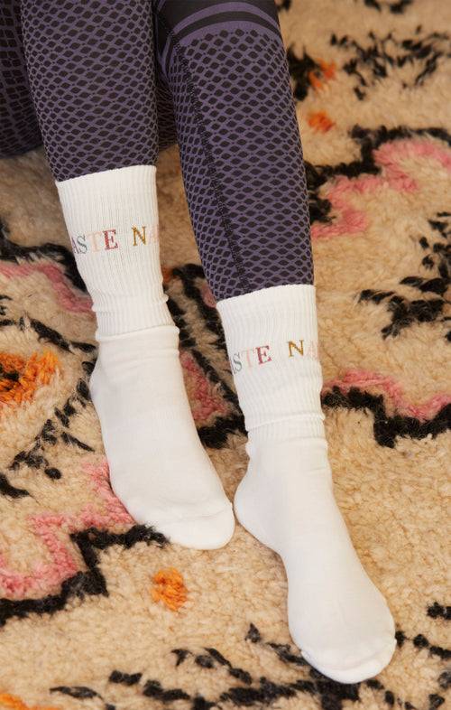 Ognx Yoga Sportsocken Namaste Bio Baumwolle Ava - weiß Letzter Tag