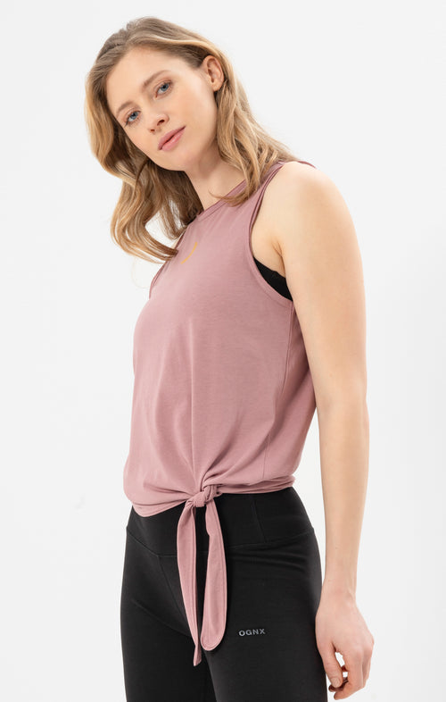 Ognx Yoga Knoten Tank Moon Bio Baumwolle Tencel™ Tari - rosa Bis zu 65% Rabatt