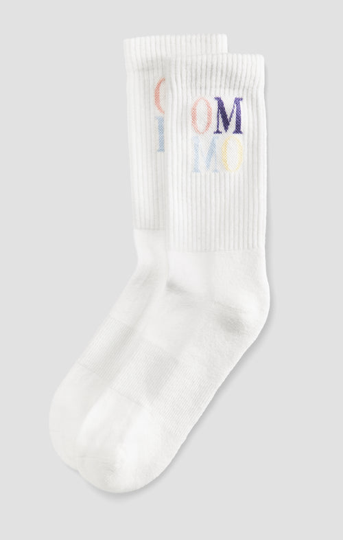 Ognx Yoga Sportsocken OM OM Bio Baumwolle Ava - weiß 50% Rabatt mit kostenlosem Versand