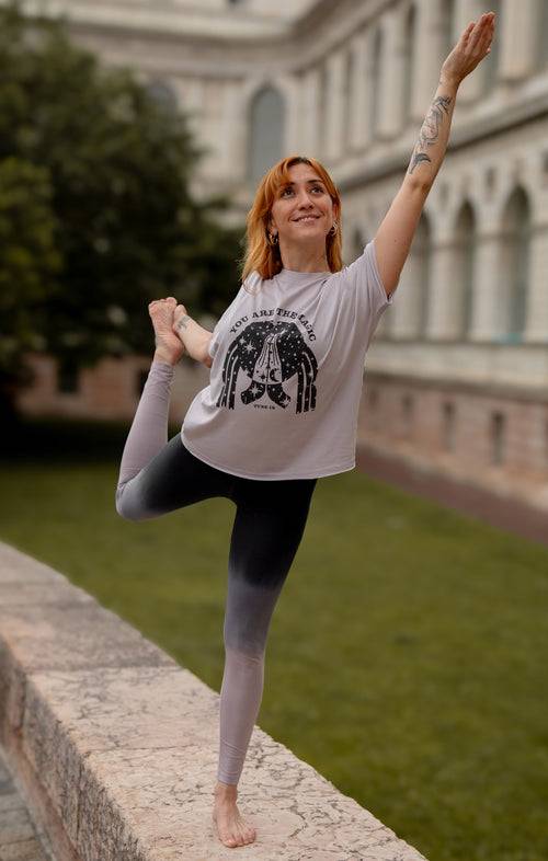 Ognx Yoga Soft Leggings Ombré Bio Baumwolle Luna - grau Fabrikladen