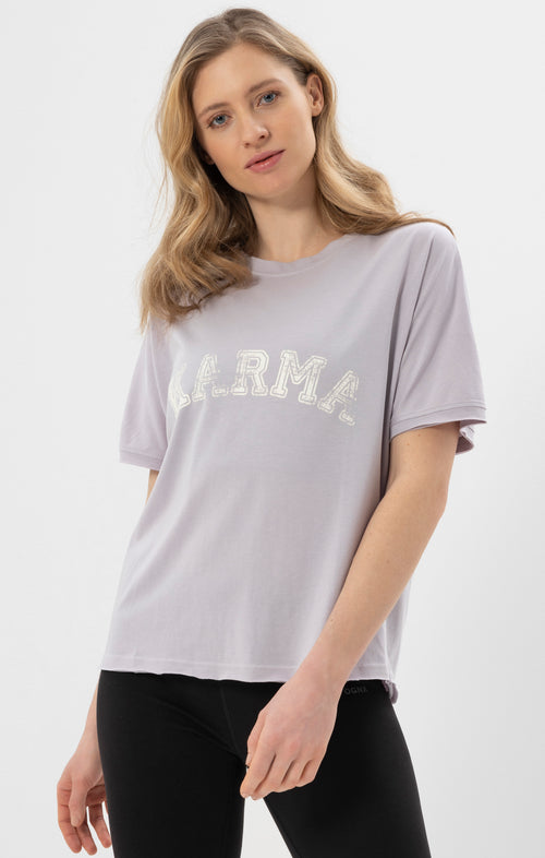 Ognx Yoga Boxy T-Shirt Karma Bio Baumwolle Tencel™ Sora - lila Blitzverkäufe
