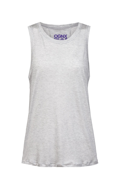 Ognx Basic Athletic Tank Rainbow Tencel™ - hellgrau melange Sonderangebot