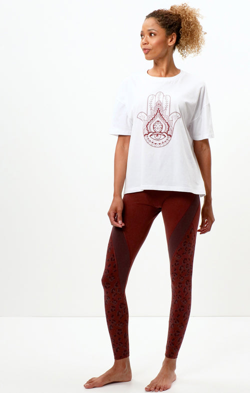 Ognx Soft Boyfriend T-Shirt Hamsa Bio Baumwolle - weiß Flash Sale