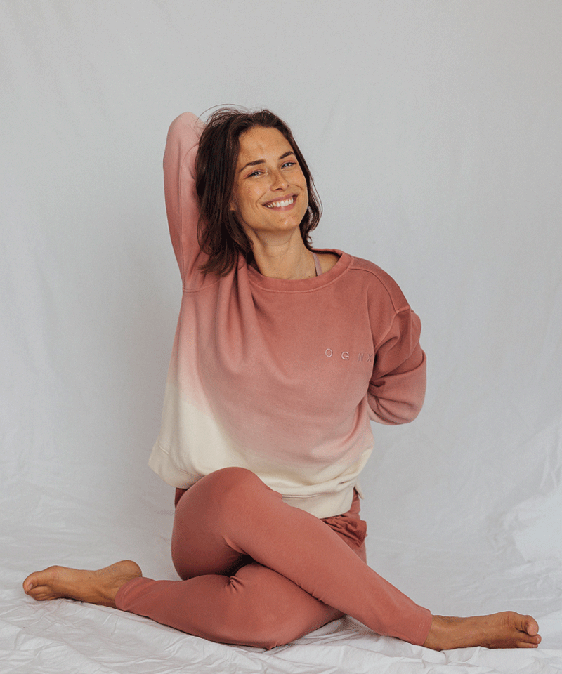 Ognx Sweatshirt Dip Dye Bio Baumwolle - rot Saisonschlussverkauf