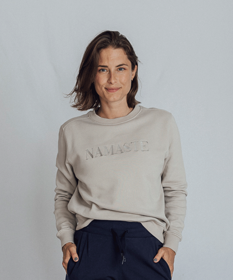 Ognx Sweater Namaste Vintage Look Bio Baumwolle - weiss Cyber Monday