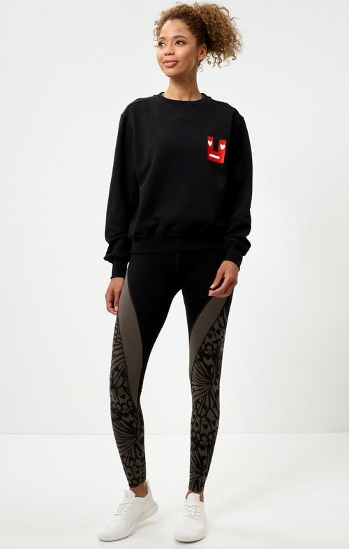 Ognx Sweatshirt Smile Bio Baumwolle - schwarz Osterangebot