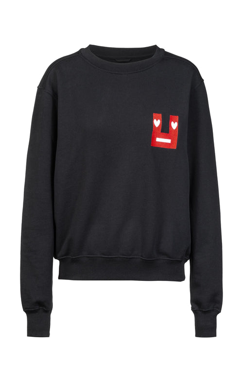 Ognx Sweatshirt Smile Bio Baumwolle - schwarz Osterangebot