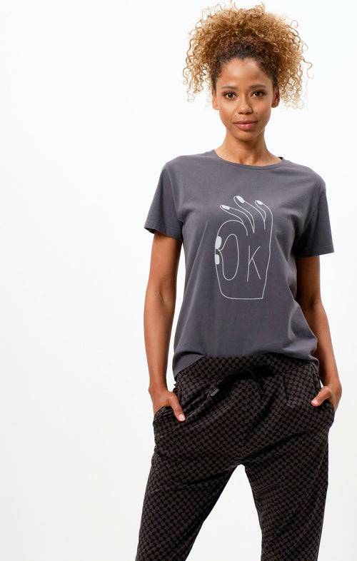 Ognx Vintage Cotton Loose T-Shirt OK Bio Baumwolle - grau Muttertagsangebot