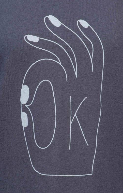 Ognx Vintage Cotton Loose T-Shirt OK Bio Baumwolle - grau Muttertagsangebot