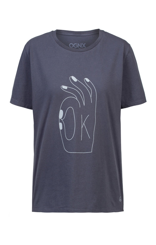 Ognx Vintage Cotton Loose T-Shirt OK Bio Baumwolle - grau Muttertagsangebot