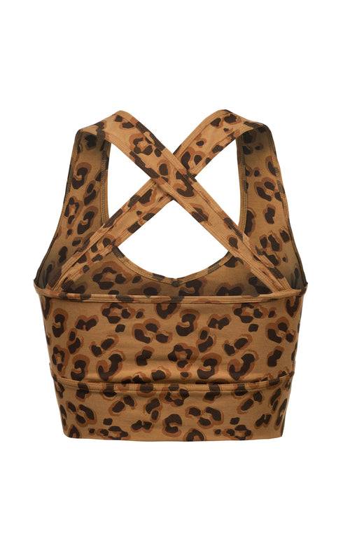 Ognx Yoga BH Leo Cropped - Mittlerer Halt - Tencel™ Bio Baumwolle - braun Vatertagsangebot