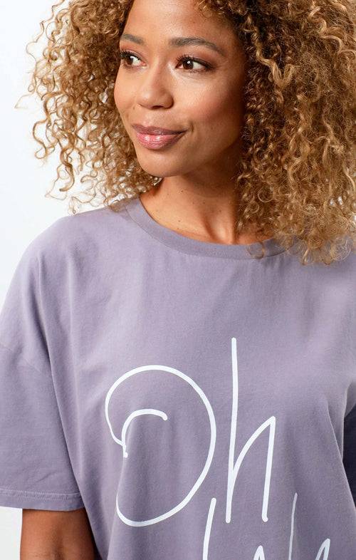 Ognx Soft Boxy T-Shirt Ohlala Bio Baumwolle - lila Jubiläumsangebot