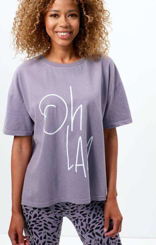 Ognx Soft Boxy T-Shirt Ohlala Bio Baumwolle - lila Jubiläumsangebot