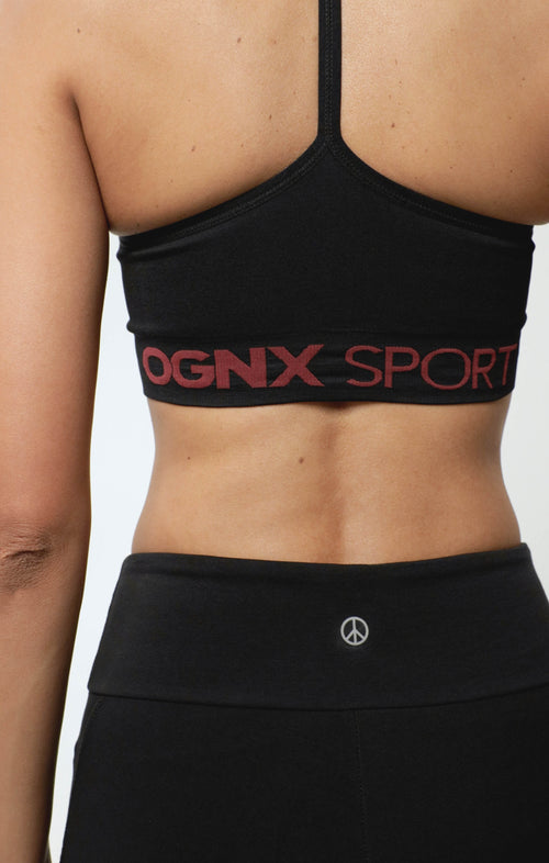 Ognx Sport Bra Crossback - Mittlerer Support - schwarz VIP-Rabatte