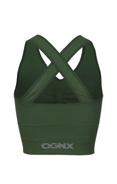 Ognx Yoga BH Cropped - Mittlerer Halt - Polyester ♻️ - grün Letzte 3 Tage