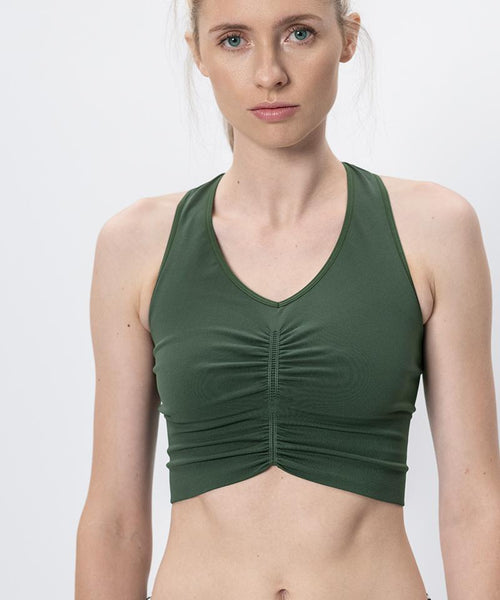 Ognx Yoga BH Cropped - Mittlerer Halt - Polyester ♻️ - grün Letzte 3 Tage