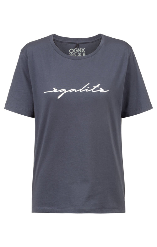Ognx Loose T-Shirt Egalite Bio Baumwolle - grau Letzter Tag