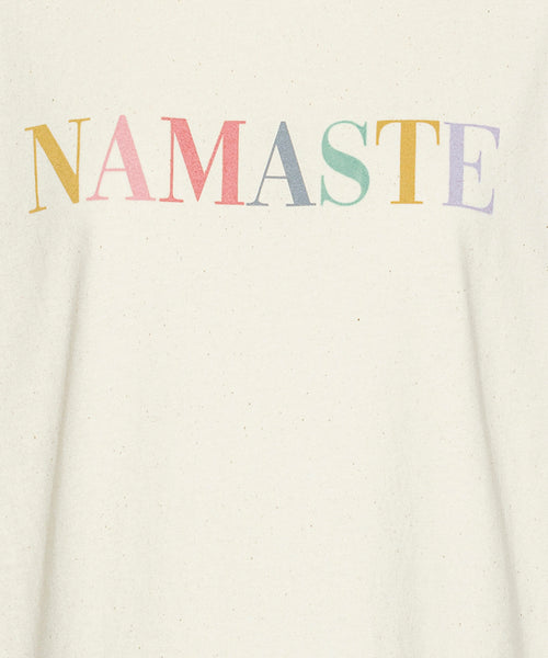 Ognx Loose T-Shirt Namaste Bio Baumwolle - weiss Sonderangebot der Fabrik