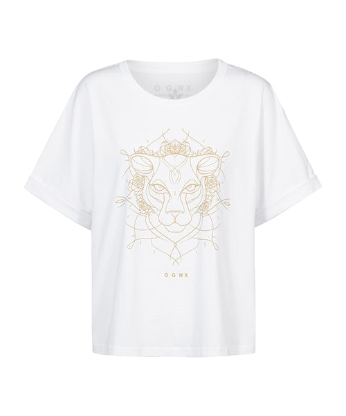 Ognx Boxy T-Shirt Leopard by Ranja Weis - weiß Bis zu 55% Rabatt