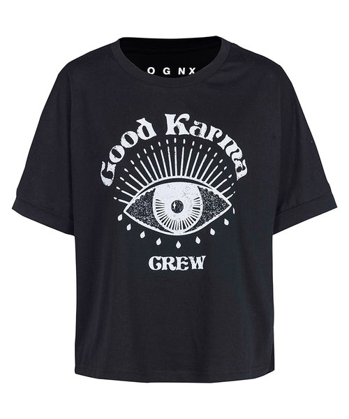 Ognx Boxy T-Shirt Good Karma Crew by LYLA Soul Yoga - schwarz Super Rabatt