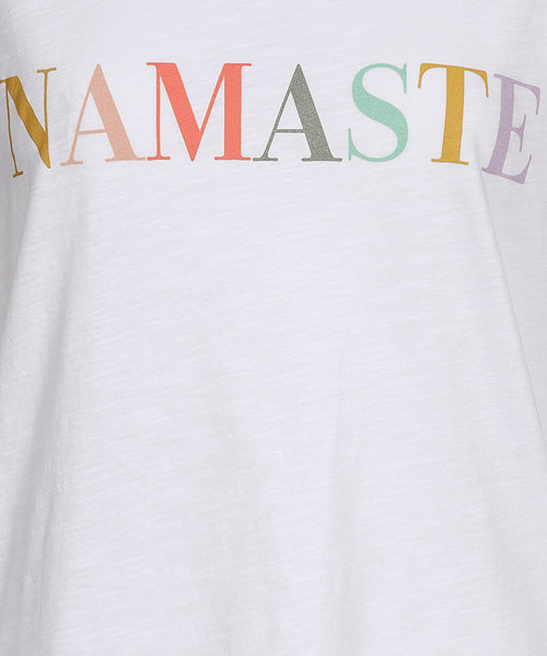 Ognx Sommer T-Shirt Namaste Bio Baumwolle - weiß 50% Rabatt mit kostenlosem Versand