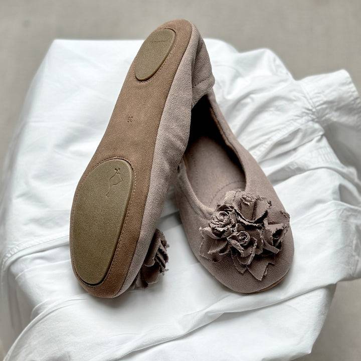 Pampuschen Grace cotton canvas lehm Begrenzte Freigabe