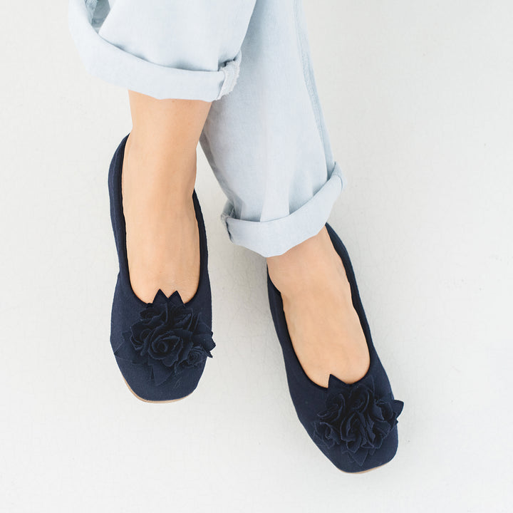 Pampuschen Grace wool dunkelblau Outlet