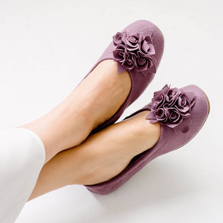 Pampuschen Grace wool dunkle malve Kostenloser Versand
