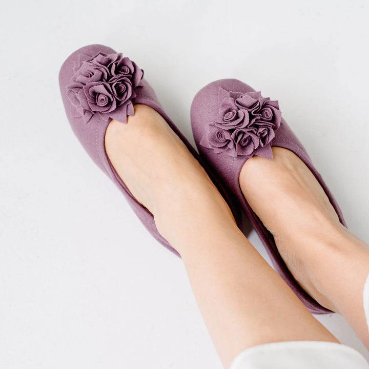 Pampuschen Grace wool dunkle malve Kostenloser Versand