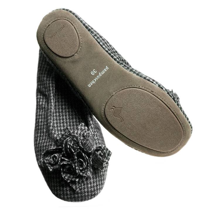 Pampuschen Grace hahnentritt schwarz Sonderangebot