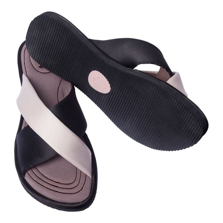 Pampuschen Julia creme-schwarz Flash Sale