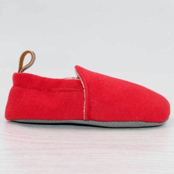 Pololo Hausschuh Baumwolle (bio) Uni Rot – Rest in 18/19 Letzte 2 Tage