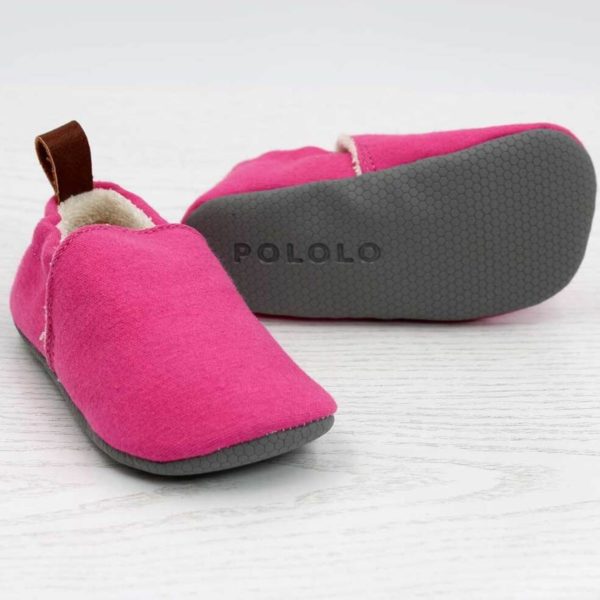 Pololo Barfuß Hausschuh Baumwolle (bio) Uni Pink Nur für heute