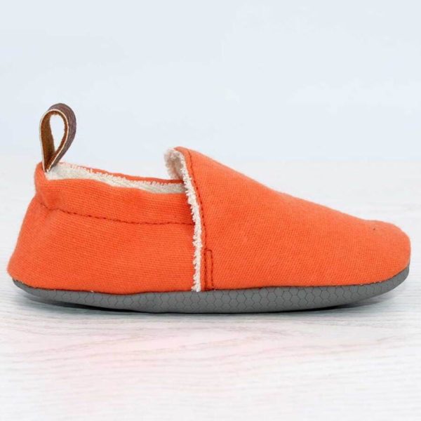 Pololo Barfuß Hausschuh Baumwolle (bio) Uni Orange Sonderangebot der Fabrik
