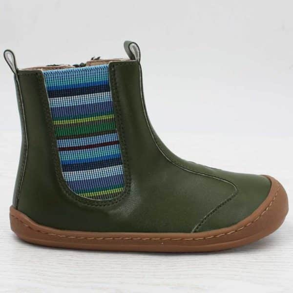 Pololo Barfußschuh Chelsea aus Kaktusleder Grün (vegan) Outlet