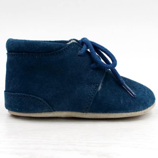 Pololo Für die ersten Schritte – “Porto” der Barfuß Kleinkinderschuh Wollgefüttert blau Kostenloser Versand