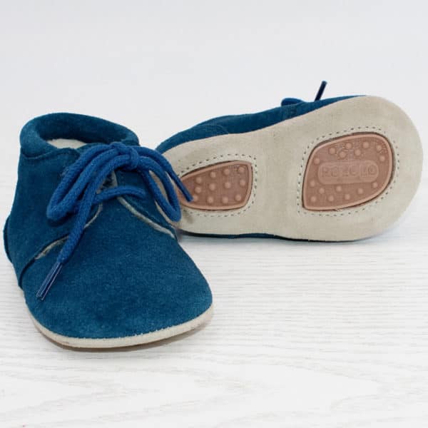 Pololo Für die ersten Schritte – “Porto” der Barfuß Kleinkinderschuh Wollgefüttert blau Kostenloser Versand