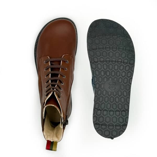 Pololo Barfußschuh Damenstiefellette „MN Aspen“ von Martin Natur – Braun Kostenlose Rückgabe