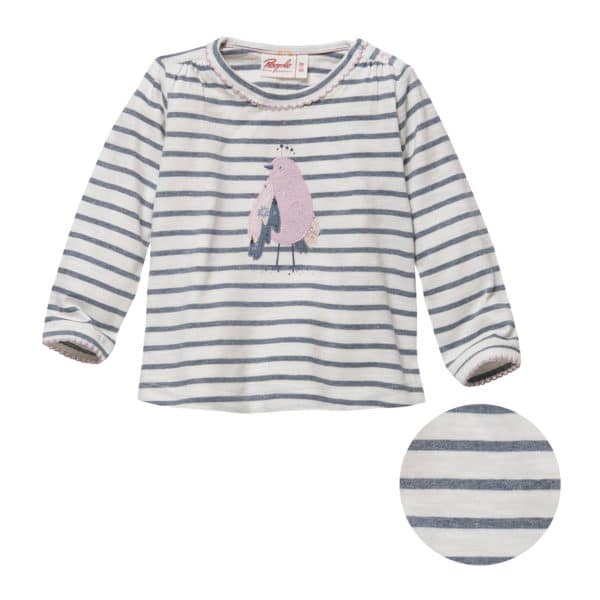 Pololo People Wear Organic Langarm-Shirt Motiv Vogel, aus Bio-Baumwolle Blitzverkäufe