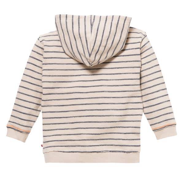 Pololo People Wear Organic Sweat-Hoodie beige-blau geringelt, aus Bio-Baumwolle Limitierter Zeitrabatt